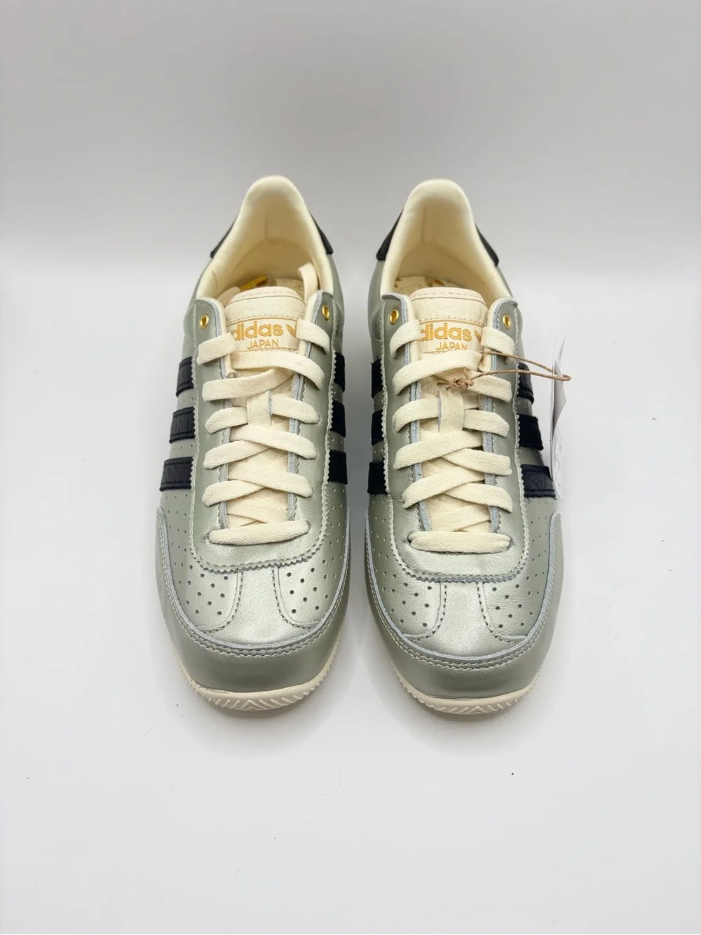 adidas Japan Metallic Silver Sneakers with Black Stripes